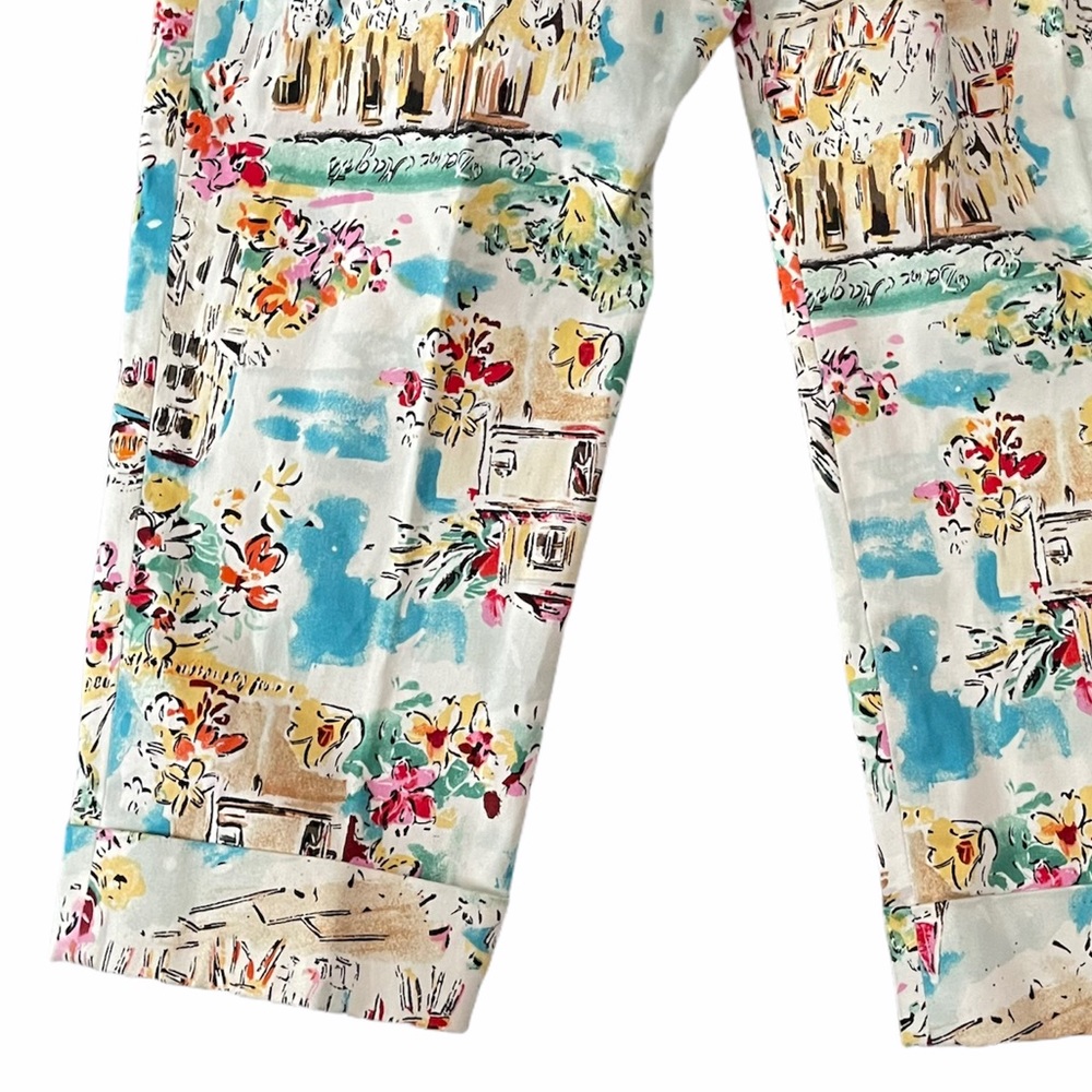 RAFAELLA Multicolor Floral Cuffed Capri Pants - Picture 5 of 7